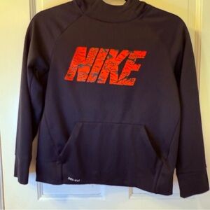 Nike Kids Black Sweatshirt with Red Logo